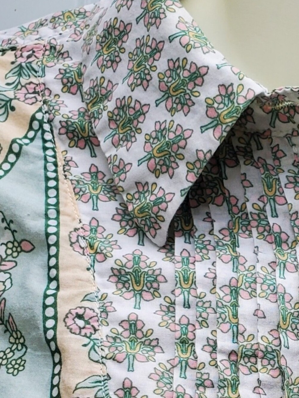 SOFT SURROUNDINGS Mixed Print Blouse Tunic Cotton